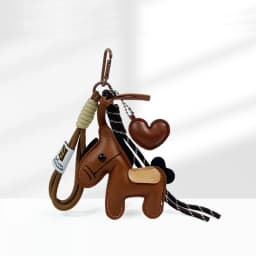Braided Rope Keychain Leather Horse Bag Pendant Charm Fashion Bag Accessories for Handbag,Backpack Decors Car Keyring
