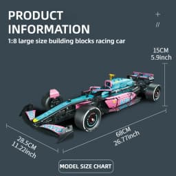 KAVOWORLD 1:8 Large Scale DIY Racing Car Building Bricks Model Static Assembly Car Model for Boys Teens Birthday Christmas Gifts