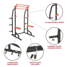 Half Rack Cage with Adjustable Pull-Up Bar & Power Station, Custom