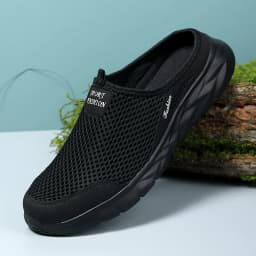 Plus Size 39- 47 Summer Men Half Slippers Lightweight Casual Shoes Outdoor Male Flat Slippers Anti-slip Mesh Slip on Loafers
