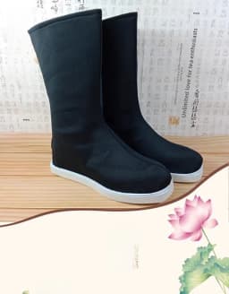 Ancient Chinese Men's Large Size Zipper Cloth Boots Traditional Costume Shoes Hanfu Style Dance Performance Stage Costume