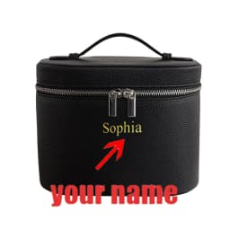 Personalized Makeup Bag, Custom Cosmetic Bag, Bridesmaid Makeup Bag, Leather Cosmetic Case, Women Toiletry Bag, Bridesmaid Gift