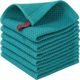1/6Pcs Hot-selling Pure Cotton Honeycomb Kitchen Square Towel Set Easy To Clean with Hook Waffle 30*30cm