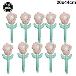 10pcs Mini Rose Flower Balloons Rose Shaped Balloons Birthday Wedding Balloon Mother's Day Decoration Baby Shower Party Supplies