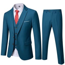 ( Blazer + Vest + Pants ) Men's Suit Slim 3 Pieces Set Solid Wedding Party Prom Groom Best Male Formal Business Suit