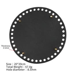 20*20cm Round PU Leather Bag Bottom for Knitting Bags Base Pad With Holes DIY Crochet Handmade Bottoms Handbag Accessories