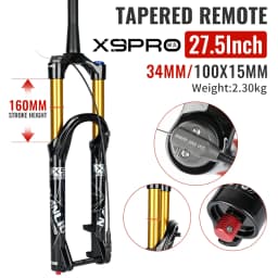 Nanlio X9 Pro MTB Air Suspension Fork 34mm 140/160mm Travel 26/27.5/29 Inch 100x9 100x15 Damping Rebound Bike Fork