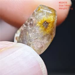 Natural Gold Rutilated Quartz Pendant Sun Flower Rutilated Quartz Jewelry Raw Material Love Women Brazil AAAAAAA