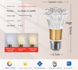 Modern Acrylic Diamond-Cut E27 E14 LED Bulb Chandelier Warm White Light cold 4000k Plug-in Hanging Lamp for Living Room Decor