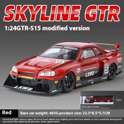 1:24 Nissan GTR R34 Skylin Fast & Furious Alloy Car Model Sound and Light Pull Back Children's Toy Collectibles Birthday gift