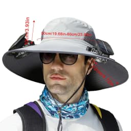 Swim Hat Men Outdoor Wide Brim Sun Hat With Solar Fan Wide Brim Solar Fan Outdoor Fishing Hat Solar USB Charging Desktop Visor