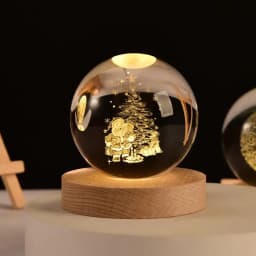 3D Crystal Lights Lamp Glowing Planetary Galaxy Night Light Crystal Ball Night Lights Bedside Light Home Decor Christmas Gift