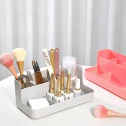 Cosmetic Storage Box - Plastic Vanity Organizer with Skincare Shelf, Perfect for Skincare Products,Space-Saving Beauty Holder