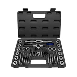 Professional 32/40/110Pcs Metric Tap and Die Set Nut Bolt Screw Thread Steel Pitch Gauge Bearing Steel Threading Tool with Case