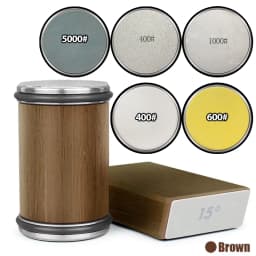 Rolling Knife Sharpener Magnetic Knife Holder Diamond Sharpening Stone Kit with 15 and 20 Degrees Angle Roller Kitchen Accessory