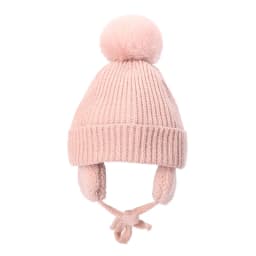 Winter Thick Baby Hat Big Pompom Beanie with Earflap Wool Plush Children Knitted Cap for Girls Boys Warm Kids Accessories 2-8T