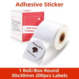 Phomemo Thermal Papel for M110/M200 Printer Home Office Labels Colorful Adhesive Paper Round Square Printable Sticker Paper