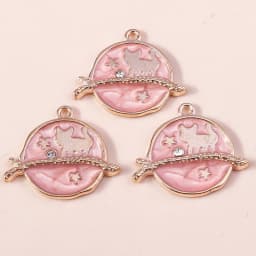 10pcs 13*17mm DIY Enamel Mini Cat Charms for Necklaces Pendants Earrings Cute Animal Charms Handmade Jewelry Making Accessories