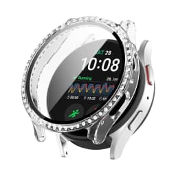 Diamond Bling Case for Galaxy Watch Samsung Galaxy Watch 7/FE 40mm 44mm, Tempered Glass Bumper Cover for Watch 4 5 6 Accessories