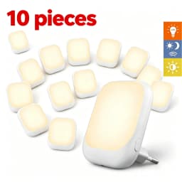 EU Plug LED Sensor Night Light Smart Dusk‑to‑Dawn Warm Light for Room Corridor Bathroom Home Decor