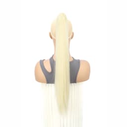 24Inch Synthetic Long Straight Claw Clip On Ponytail Hair Extensions Heat Resistant Ponytail Blonde Black Hairpiece for Women