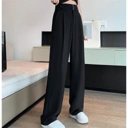 2025 New Solid Color High Waist Loose Trousers FemaleSeoulish Summer Women's Casual Pants Wide Leg Pants Elegant Office Lady