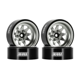 INJORA -4.05mm Offset Stamped Steel 1.3" Beadlock Wheels for 1/24 1/18 RC Crawlers (W1312)
