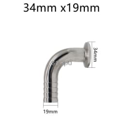 SAP 19/25/32/38/51mm SS304 Sanitary Hose Barb Pipe Fitting 1.5/2" Tri Clamp 90 Degree Elbow Hose Adaptor Clamp Hose Barb Fitting