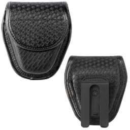 Tactical Handcuff Case for Duty Belt,1680D Nylon/Leather-like, Rotatable & Layered Security Holster (9 Styles), Cuff Case Pouch