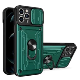 Phone Case For iPhone 18 17 16 15 14 13 12 11 Pro Max Plus SE Slide Camera Card Slot Military Grade Ring 360 Magnetic Back Cover