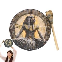 Shamanic Drum Creative Handmade Frame Drum Fashionable 10 Inch Egyptian Pharaoh Moon Goddess Drum Hand Drum with Drum Stick for