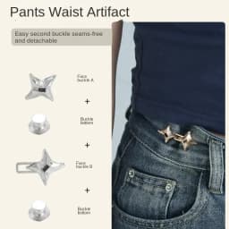 Temperament Four Pointed Star Waist Tightening Tool, Adjustable Waist Buckle, Fashionable Jeans, Fixed Waist Buckle 2024