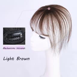Wig Air Bangs Wig Piece Female Ultra-Thin Qi Bangs Without Trace 5X5CM Women Toupee With a Cut Bang Silk Skin Base Fringe