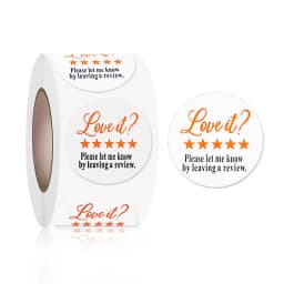 50-500pcs Please Leave a Review Sticker for Small Business Package White Thank You Sticker 5 Stars Feedback Stickers Stationary