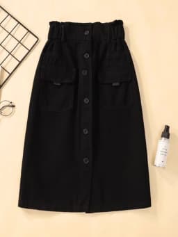 Khaki Workwear A-Line Skirt for Women Spring Autumn plus Size High Waist Midi Pure Color Commute Style 2025 New Arrival