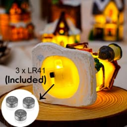 AlliLit Christmas Decoration 2026 New Year Night Light LED Snow House Sculpture Home Resin Crafts Xmas Ornaments Gift