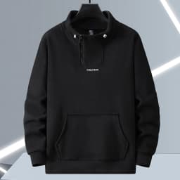 Plus Size 12XL Men's Sweatshirts Half Turtleneck Zip Up Pullover Male Polar Fleece Oversize Loose Fit Extra Big Large 10XL 11XL