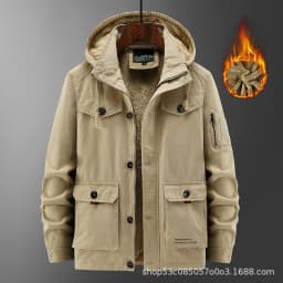 Winter Cotton-padded Men's Tooling Jacket Medium And Long Men's Large-size Coat Warm And Thicker