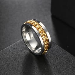 Anxiety Fidget Rings For Men Spining Titanium Stainless Steel Colorfully Spinner Rotatable Chain Jewelry Rotating Rings Men Gift