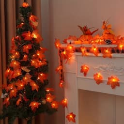 10/20LED Maple Leaf String Lights Fairy Lights Battery Powered Garland Light for Home Party Wedding Indoor Outdoor Decoration