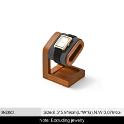 WoodTen Solid Wood Watches Display Stands Base Watch Necklace Bracelet Organizer Rack Bangle Scrunchie Headband Showcase Stands