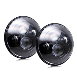 UNISHINE 7 Inch Led Auto Headlight Motorcycle LED Headlight 6000K Angel Eyes for Car Harley Honda Yamaha Lada Niva Headlamp off-road use