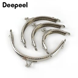 10Pcs 6.5-15.5cm Silver Handbag Handle Metal Frame Kiss Clasp Purse Replace Handles Wallet Brackets DIY Bags Part Accessories