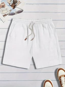 Summer Thin Linen Shorts for Men, Loose and Casual, Five-Inch Pants, Cotton and Linen, Breathable, Suitable for Beach and Sports