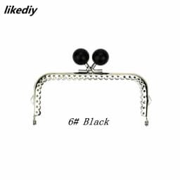 1 Piece 10.5 CM Candy Pearl Head Square Silver Metal Purse Frame Kiss Clasp Lace DIY Bag Accessories