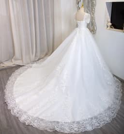 SL-6856 Suli Customized Romantic Sweetheart Bride Ball Gown Wedding Dress 2024 Lace Appliques Beading Short Sleeve Bridal Gown