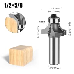 1pc 1/4" 1/2" Shank Woodworking Round Router Bit Woodworking Milling Cutter Slotting Tool Trimming Machine Router Bit