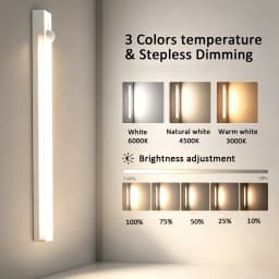 3Pcs LED Lights with Motion Detection USB Rechargeable LED Motion Sensor Lights for Room Kitchen Under Cabinet Wardrobe Closet