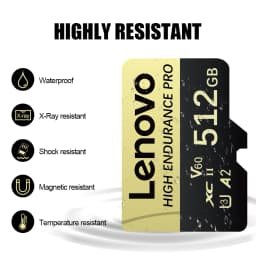 Lenovo High Speed Micro SD Memory Card 512GB 4K Full HD Video Compatible with Phone GoPro Action Camera 64GB 128GB 256GB