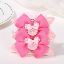 2Pcs/lot 3.9in Big Bows Hair Bangs Clip for Little Girls cartoon Party Headdress Sweet Polka Dot Bow Hair Clip Set